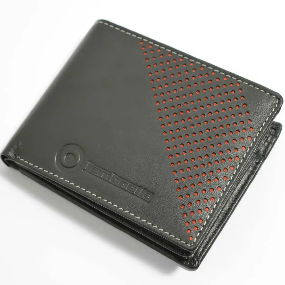 Men's Punched Leather Billfold Wallet