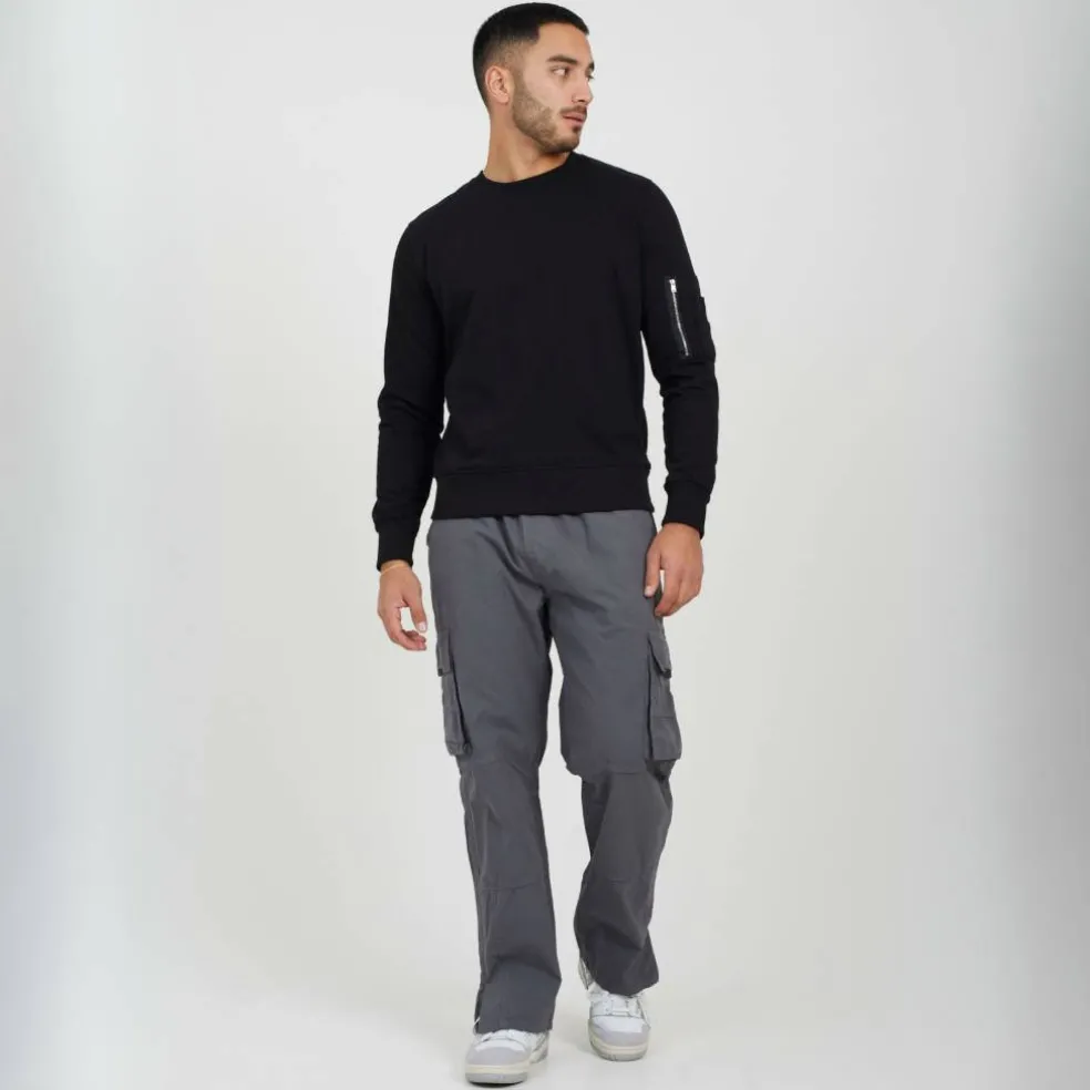 Mens Ripstop Cargo Trousers with Drawstring Waist