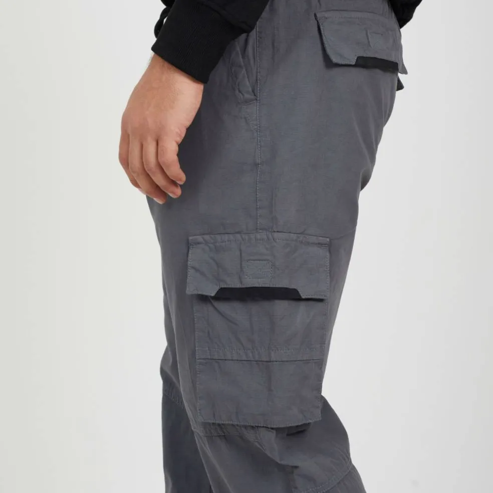 Mens Ripstop Cargo Trousers with Drawstring Waist