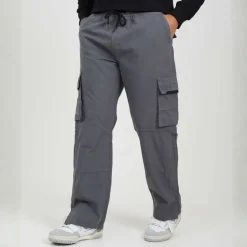 Mens Ripstop Cargo Trousers with Drawstring Waist