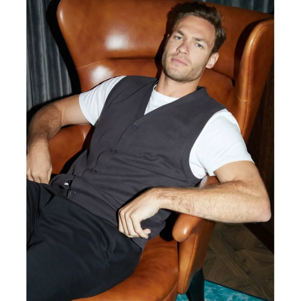 Men's Rossall Button Knitted Sweater Vest