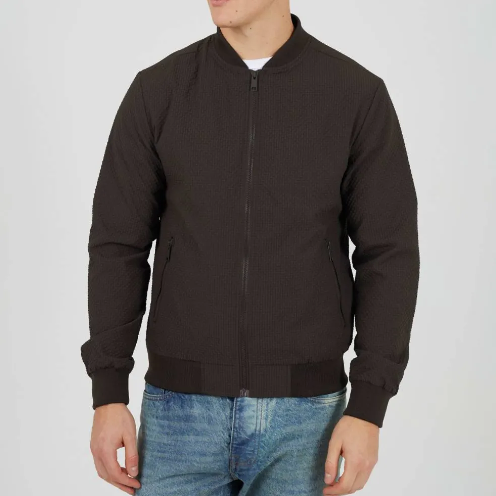 Men's Seersucker Bomber Jacket