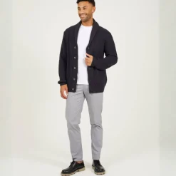 Mens Shawl Neck Cardigan with Tortoiseshell Effect Buttons