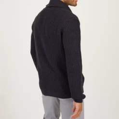 Mens Shawl Neck Cardigan with Tortoiseshell Effect Buttons