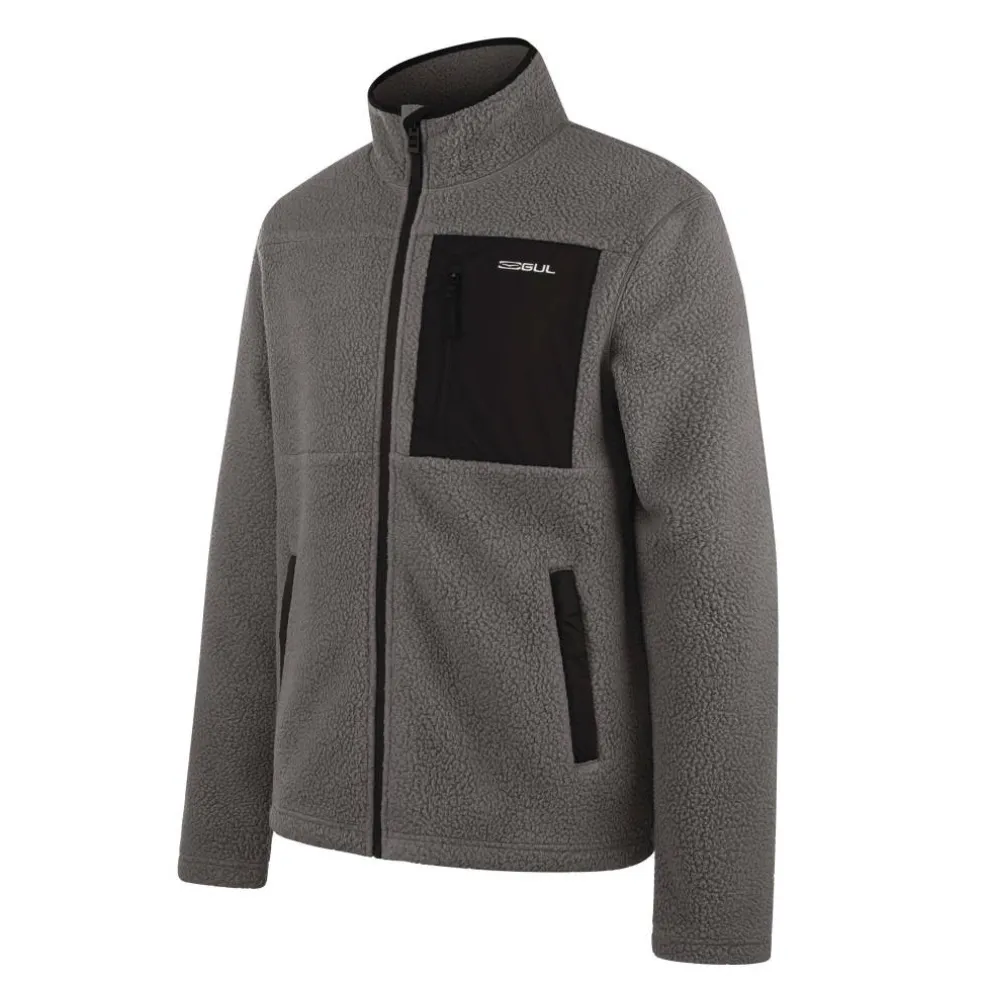 Men's Sherpa Long Sleeve Funnel Neck Zip Pocket Fleece