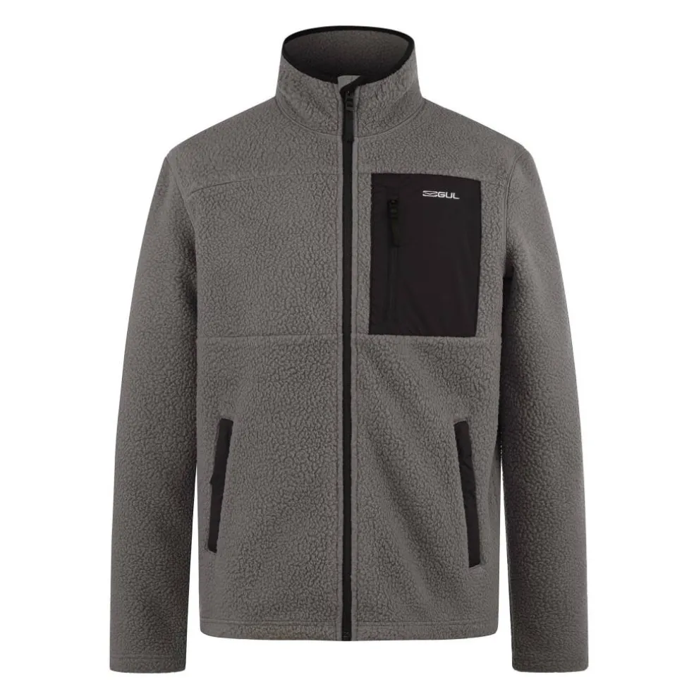 Men's Sherpa Long Sleeve Funnel Neck Zip Pocket Fleece