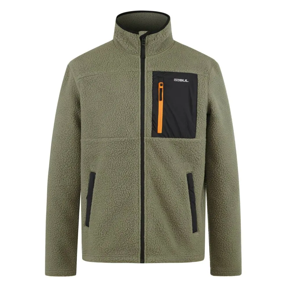 Men's Sherpa Long Sleeve Funnel Neck Zip Pocket Fleece
