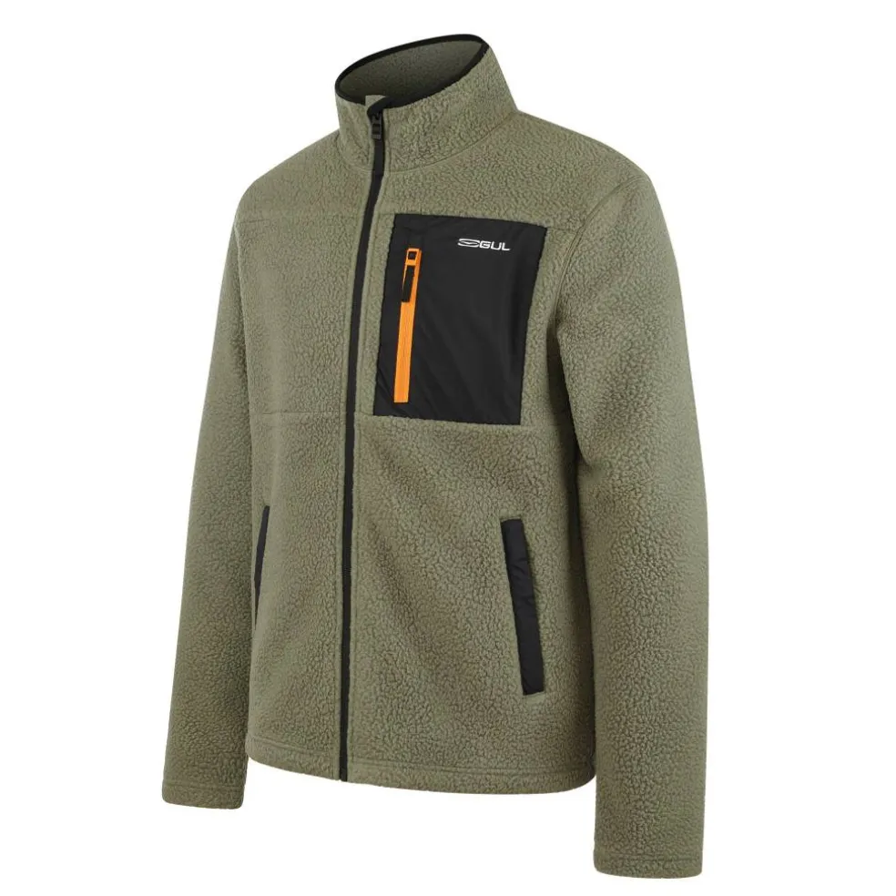 Men's Sherpa Long Sleeve Funnel Neck Zip Pocket Fleece