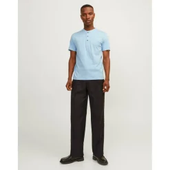 Men's Short-Sleeve Henley Polo Shirt