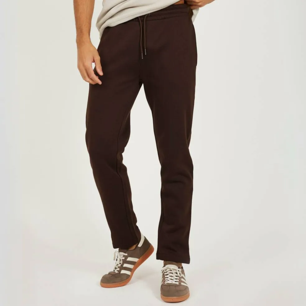 Men's Straight Leg Open Hem Fleece Jogging Bottoms