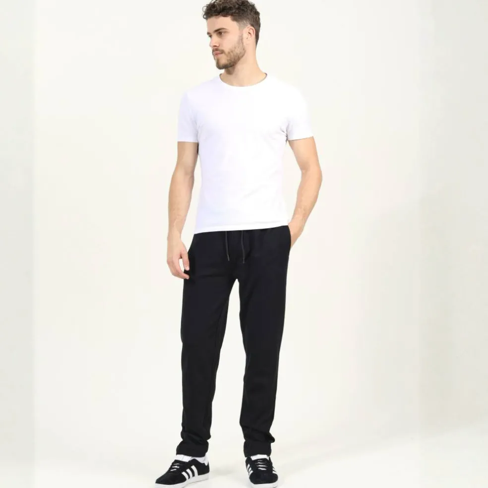 Men's Straight Leg Open Hem Fleece Jogging Bottoms