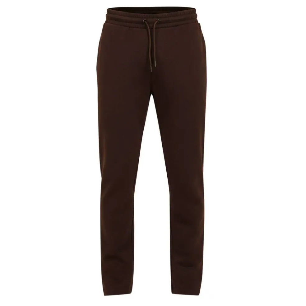 Men's Straight Leg Open Hem Fleece Jogging Bottoms