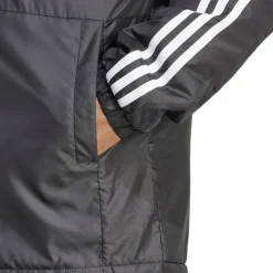 Men's 3 Stripe Essential Waterproof Wind Resistant Long Sleeve Puffer Jacket