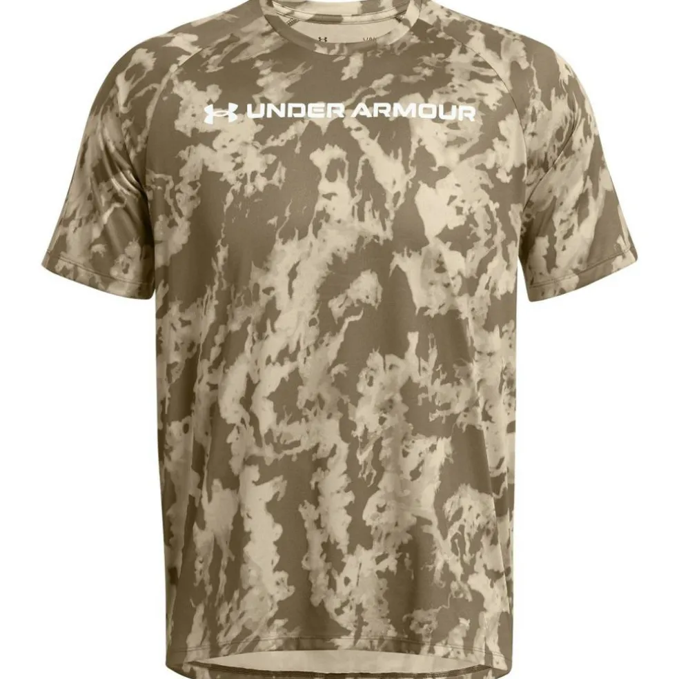 Men's Tech Camo Short-Sleeve Performance Gym Top