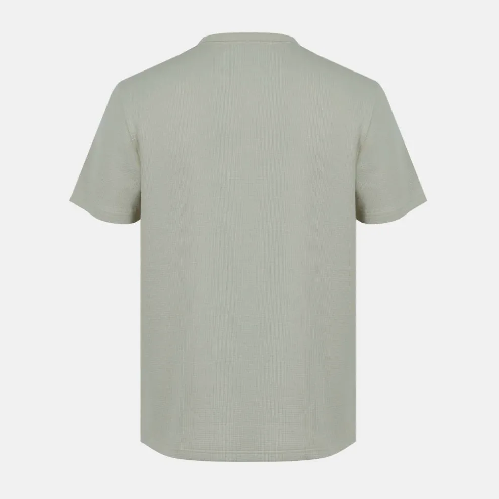 Men's Texture Cotton Short Sleeve Crew Neck Embroidered T-Shirt
