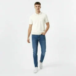 Men's Waffle Textured Short-Sleeve Polo Shirt