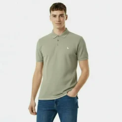 Men's Waffle Textured Short-Sleeve Polo Shirt