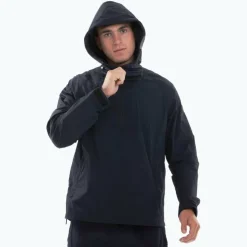 Men's Water-Resistant Adjustable Hood Rain Anorak