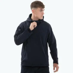 Men's Water-Resistant Adjustable Hood Rain Anorak