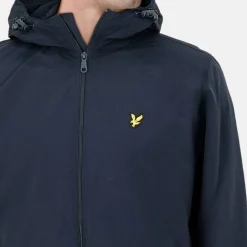 Men's Zip Through Cotton Wind Resistant Long Sleeve Hooded Rain Anorak