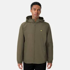 Men's Zip Through Cotton Wind Resistant Long Sleeve Hooded Rain Anorak