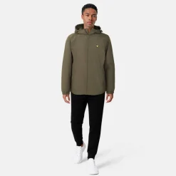 Men's Zip Through Cotton Wind Resistant Long Sleeve Hooded Rain Anorak