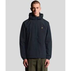 Men's Zip Through Cotton Wind Resistant Long Sleeve Hooded Rain Anorak