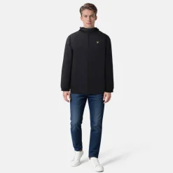 Men's Zip Through Cotton Wind Resistant Long Sleeve Hooded Rain Anorak