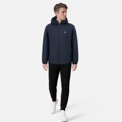 Men's Zip Through Cotton Wind Resistant Long Sleeve Hooded Rain Anorak