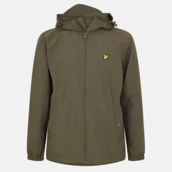 Men's Zip Through Cotton Wind Resistant Long Sleeve Hooded Rain Anorak