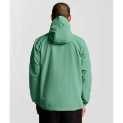 Men's Zip Through Cotton Wind Resistant Long Sleeve Hooded Rain Anorak