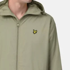 Men's Zip Through Cotton Wind Resistant Long Sleeve Hooded Rain Anorak
