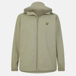 Men's Zip Through Cotton Wind Resistant Long Sleeve Hooded Rain Anorak