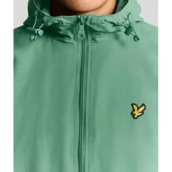 Men's Zip Through Cotton Wind Resistant Long Sleeve Hooded Rain Anorak