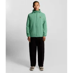 Men's Zip Through Cotton Wind Resistant Long Sleeve Hooded Rain Anorak