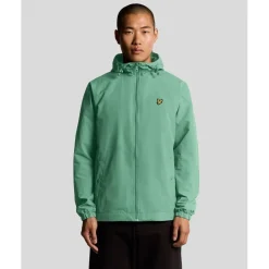 Men's Zip Through Cotton Wind Resistant Long Sleeve Hooded Rain Anorak