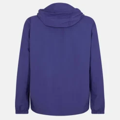 Men's Zip Through Cotton Wind Resistant Long Sleeve Hooded Rain Anorak