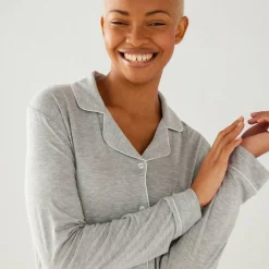 Modal Button Up Pyjama Set