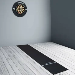 Non-Slip Black Darts Mat with White Oche Line