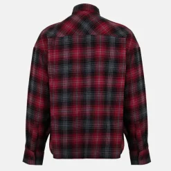 Ombre Check Flannel Shirt Red