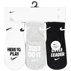 3 Pack Verbiage Gripper Crew Socks