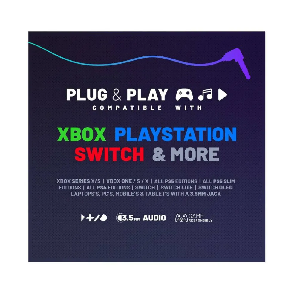 PANTHER Gaming Headset PS4 PS5 XBOX Switch & PC - Lavender