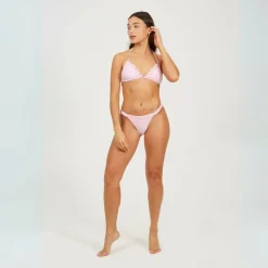 Pink Low Rise Bikini Bottoms with Frill