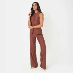 Pinstripe Wide Leg Trousers