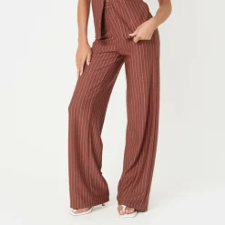 Pinstripe Wide Leg Trousers