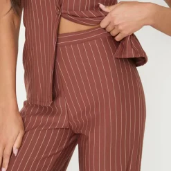 Pinstripe Wide Leg Trousers