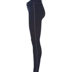 Pitch Dark stripe embroidered jeans