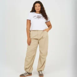 Plus Size Utility Cargo Parachute Trousers