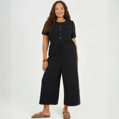 Plus Size Utility Style Jumpsuit with Drawcord Waist