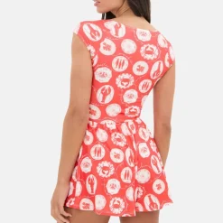 Printed Tie Front Playsuit